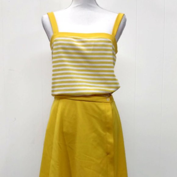 Vintage Dresses & Skirts - Vintage Yellow Two Piece Sundress Handmade Heavily